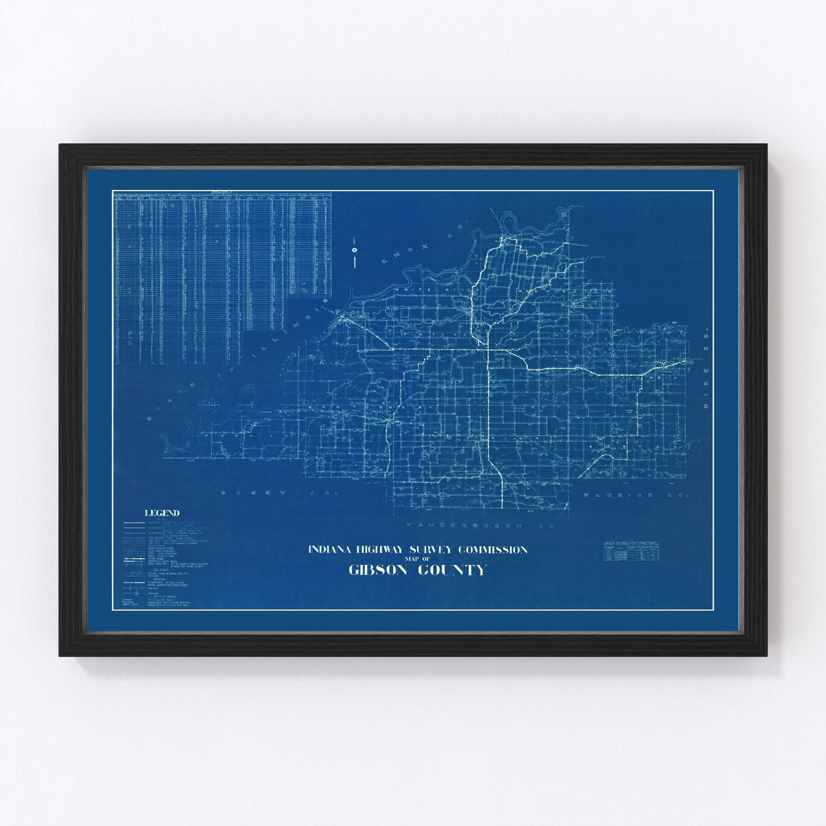 Gibson County Vintage Map 1936