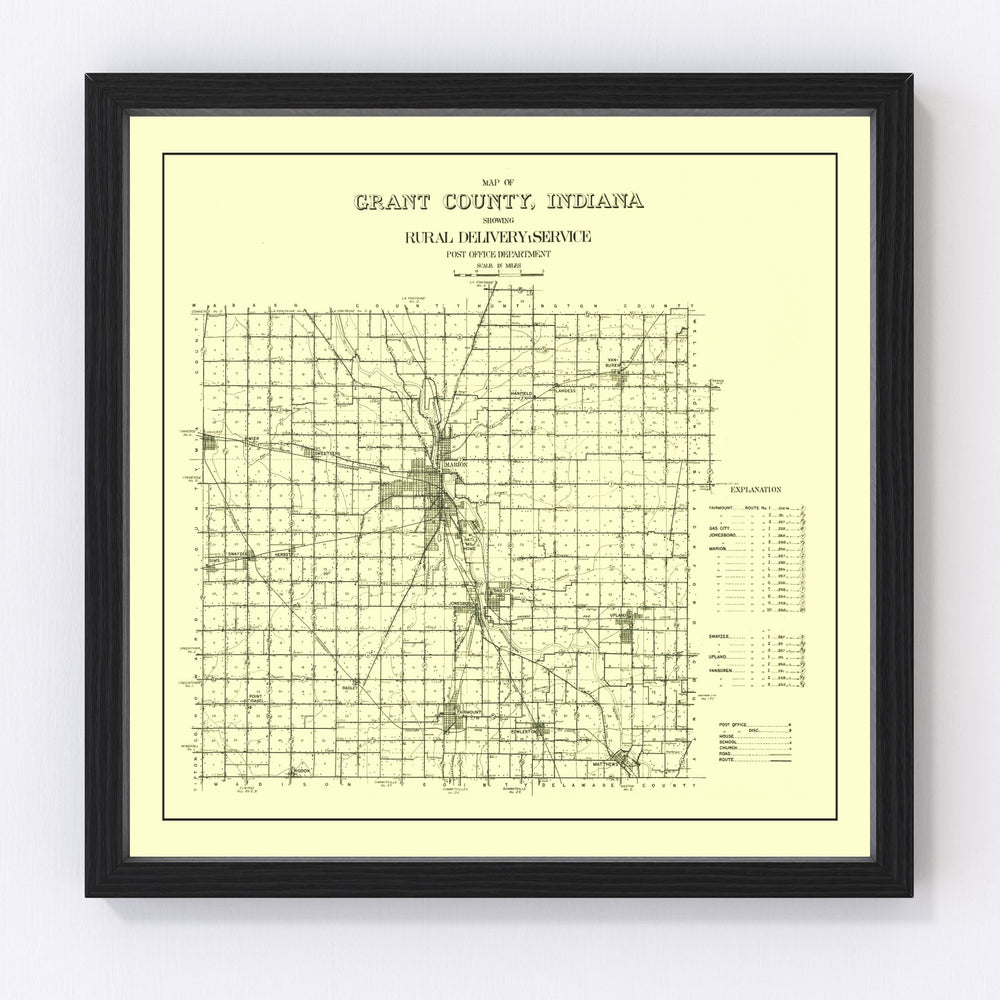 Grant County Vintage Map 1911