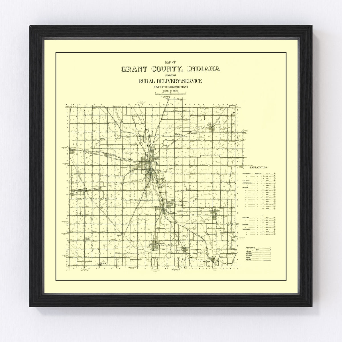 Grant County Vintage Map 1911