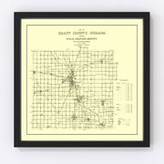 Grant County Vintage Map 1911