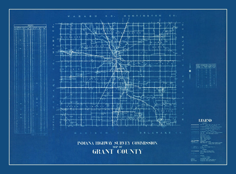 Size comparison using Vintage Map of Grant County, Indiana 1936