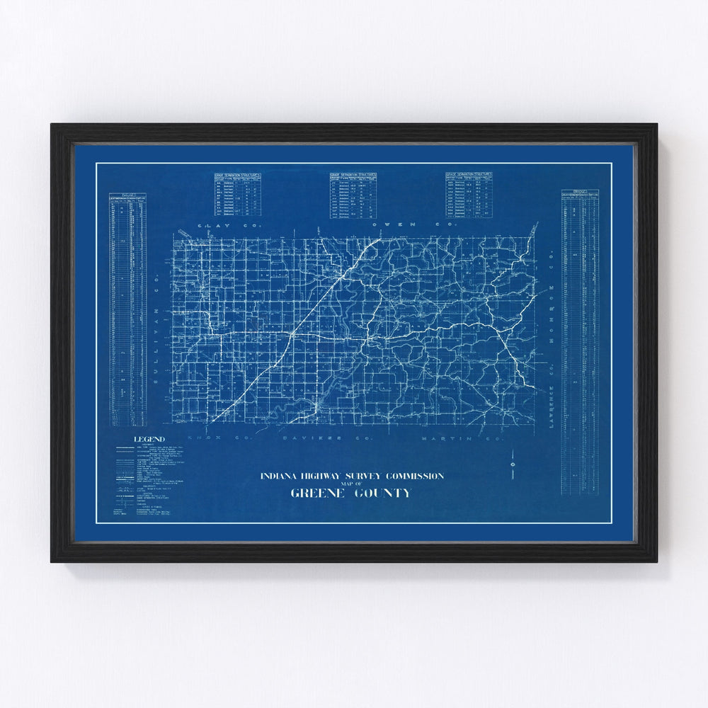 Greene County Vintage Map 1936