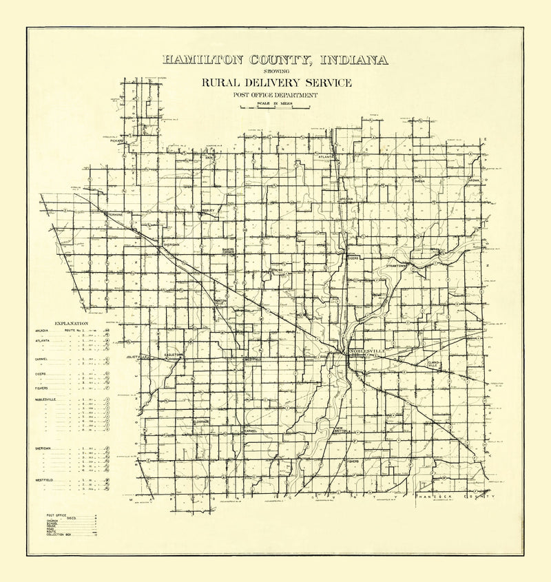 Size comparison using Vintage Map of Hamilton County, Indiana 1909