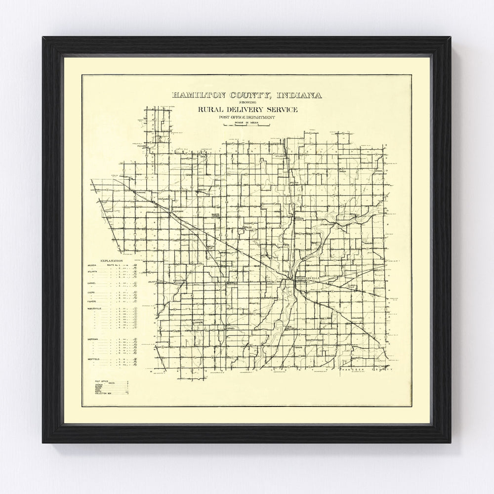 Hamilton County Vintage Map 1909