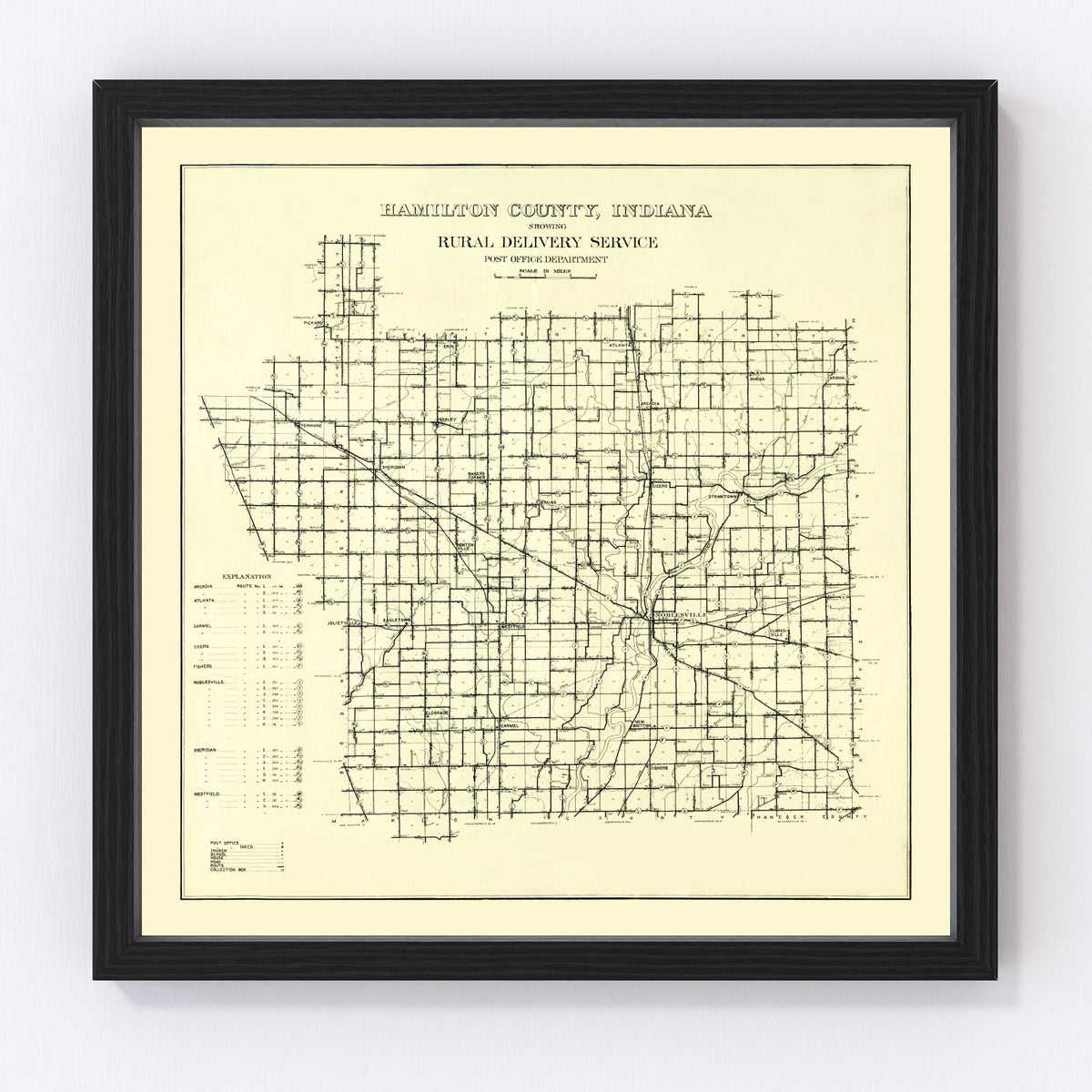 Hamilton County Vintage Map 1909