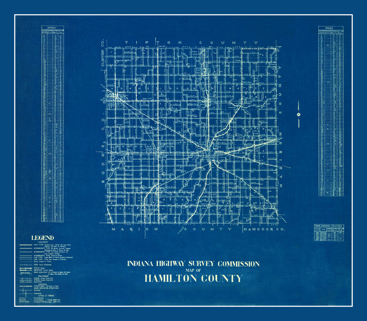 Preview of Vintage Map of Hamilton County, Indiana 1936