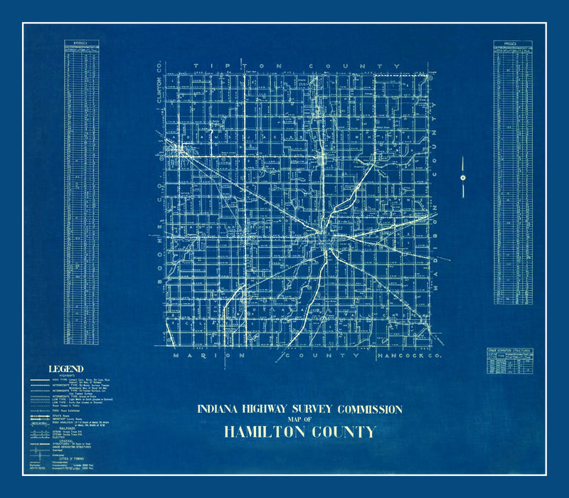 Size comparison using Vintage Map of Hamilton County, Indiana 1936