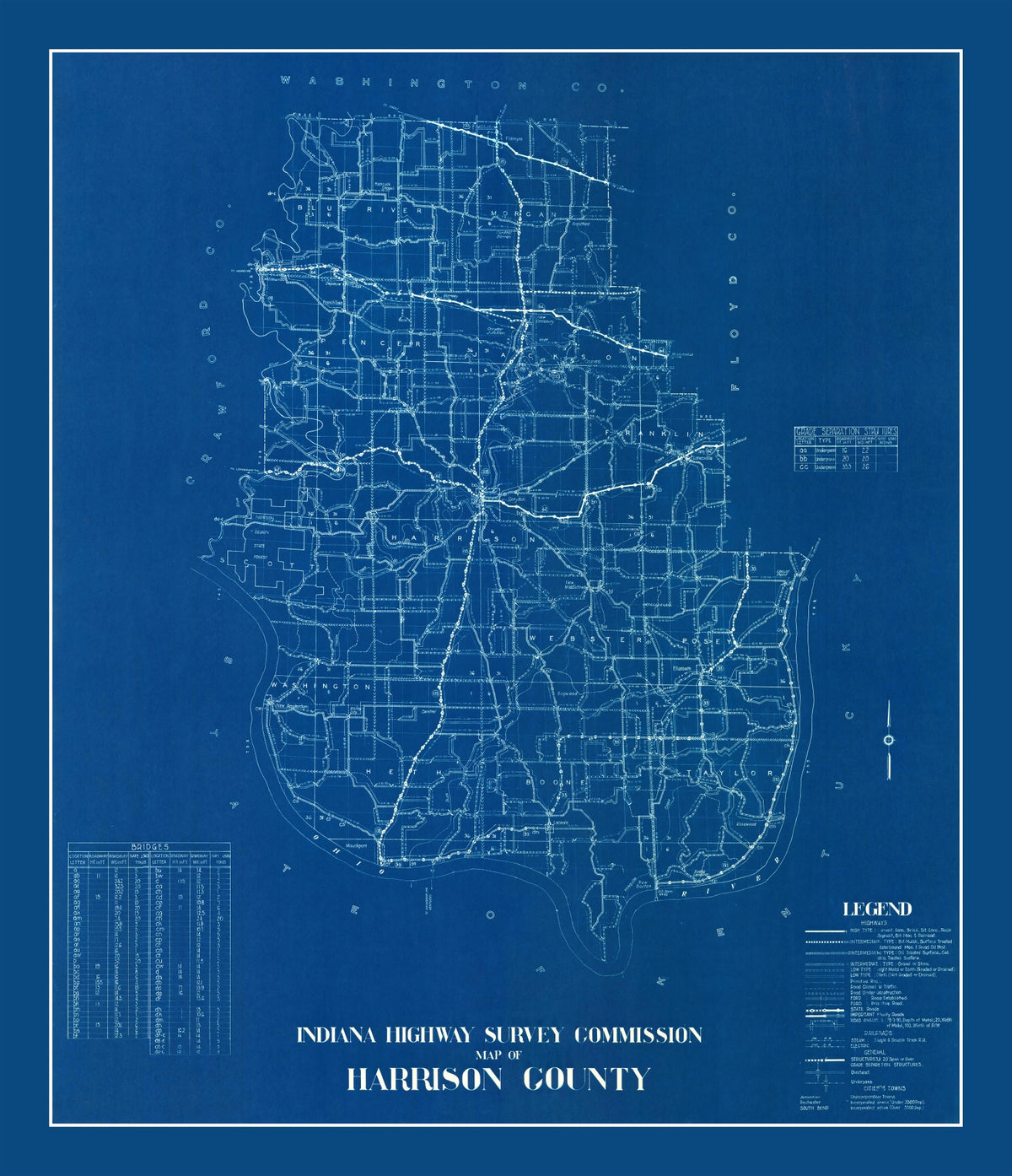 Preview of Vintage Map of Harrison County, Indiana 1936