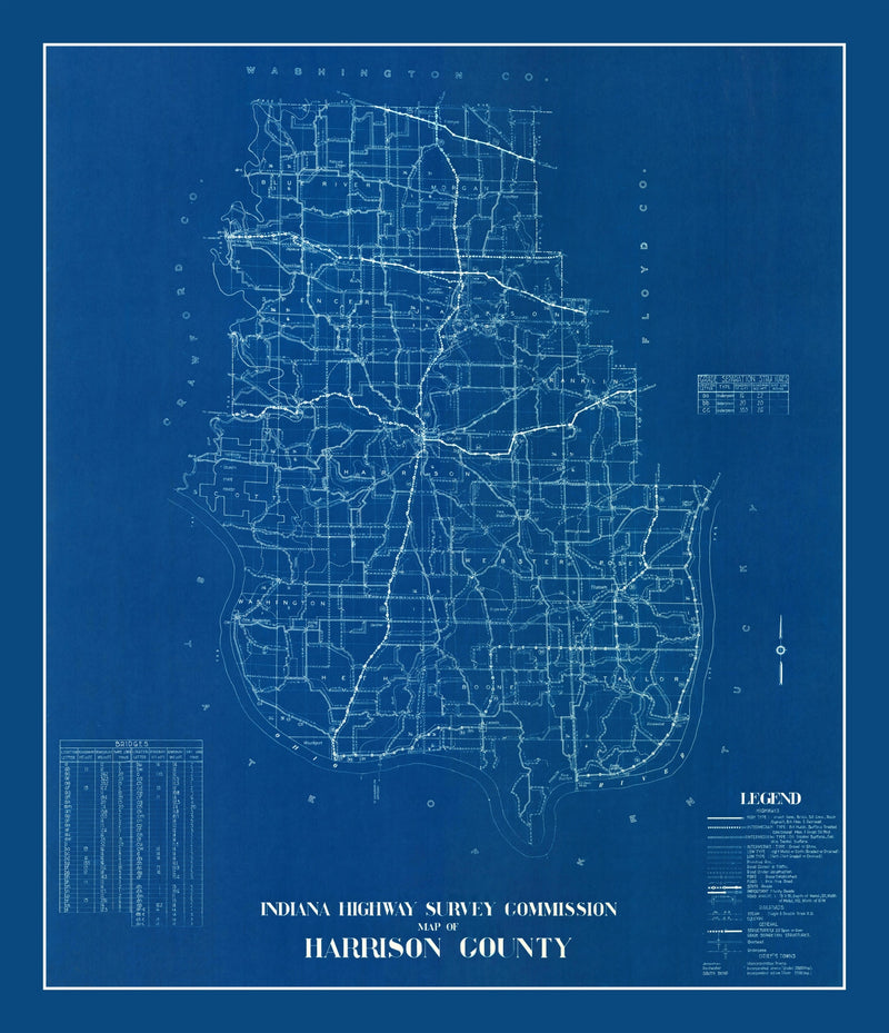 Size comparison using Vintage Map of Harrison County, Indiana 1936