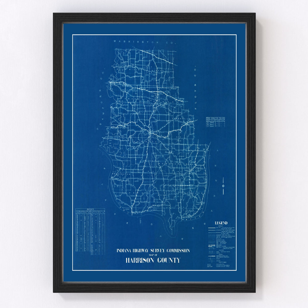 Harrison County Vintage Map 1936