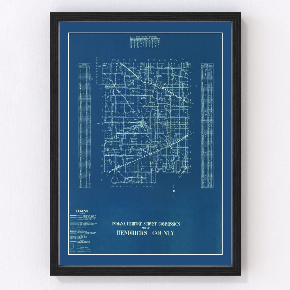 Hendricks County Vintage Map 1936