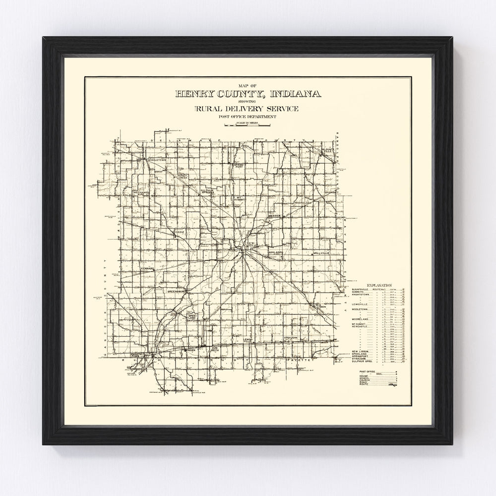 Henry County Vintage Map 1911
