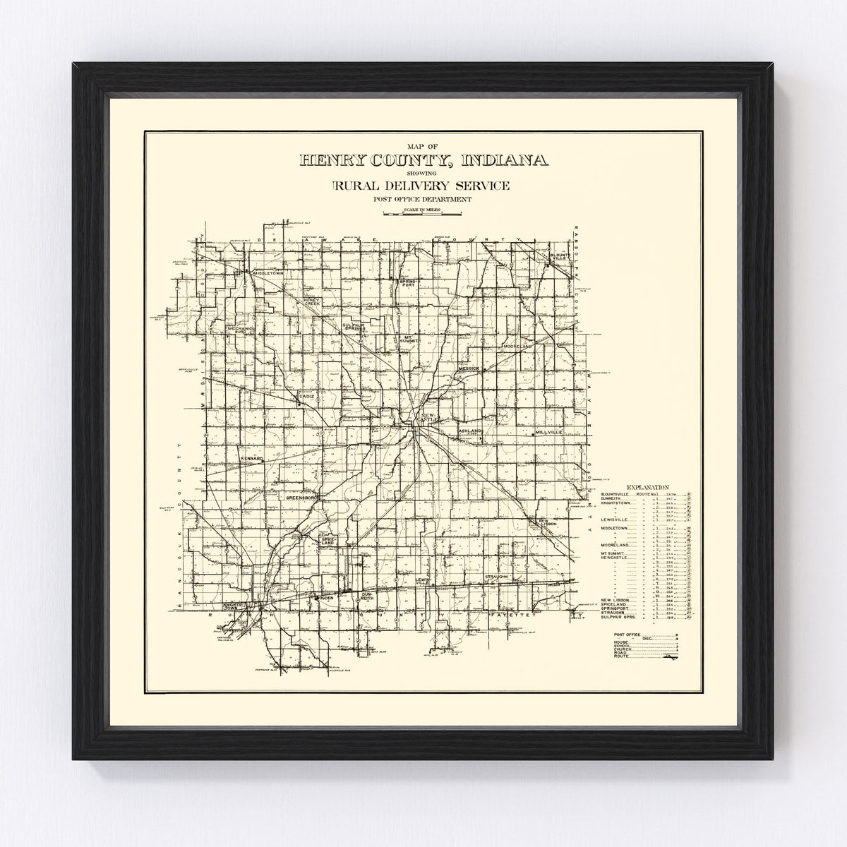 Henry County Vintage Map 1911