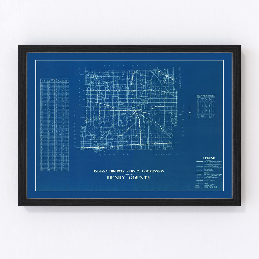 Henry County Vintage Map 1936