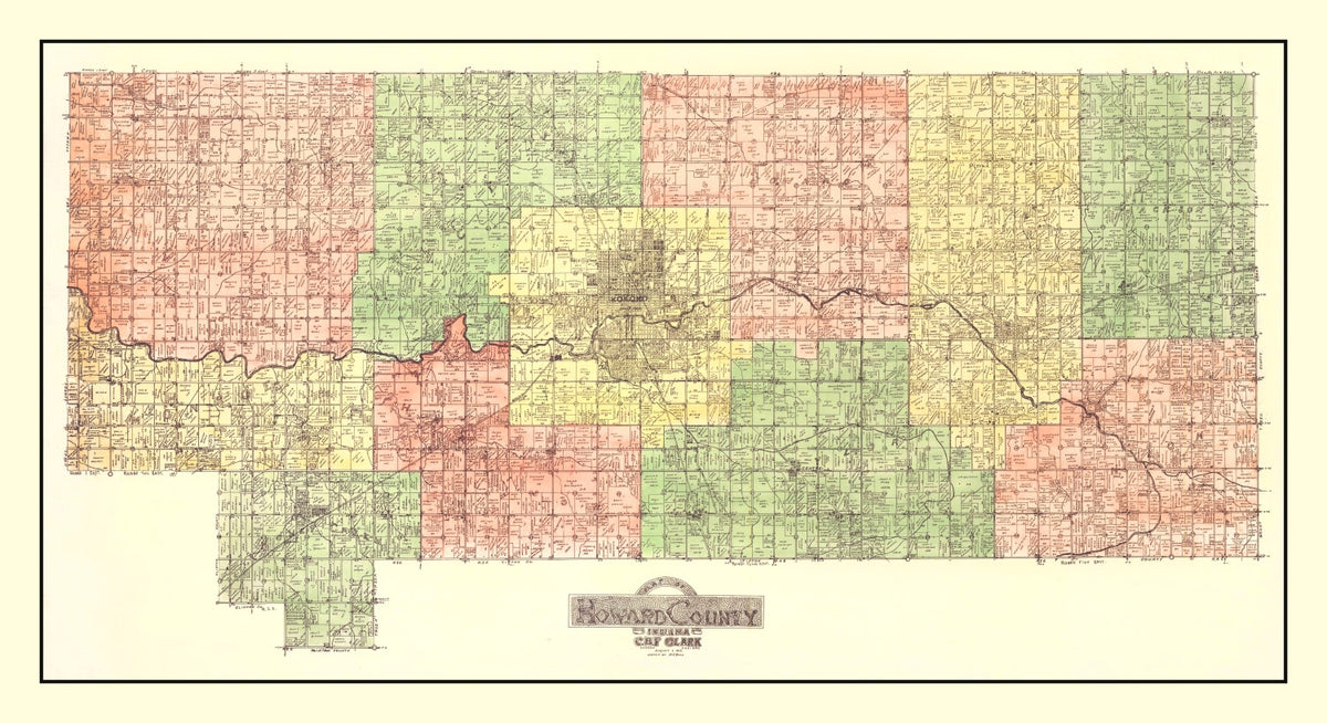 Preview of Vintage Map of Howard County, Indiana 1917