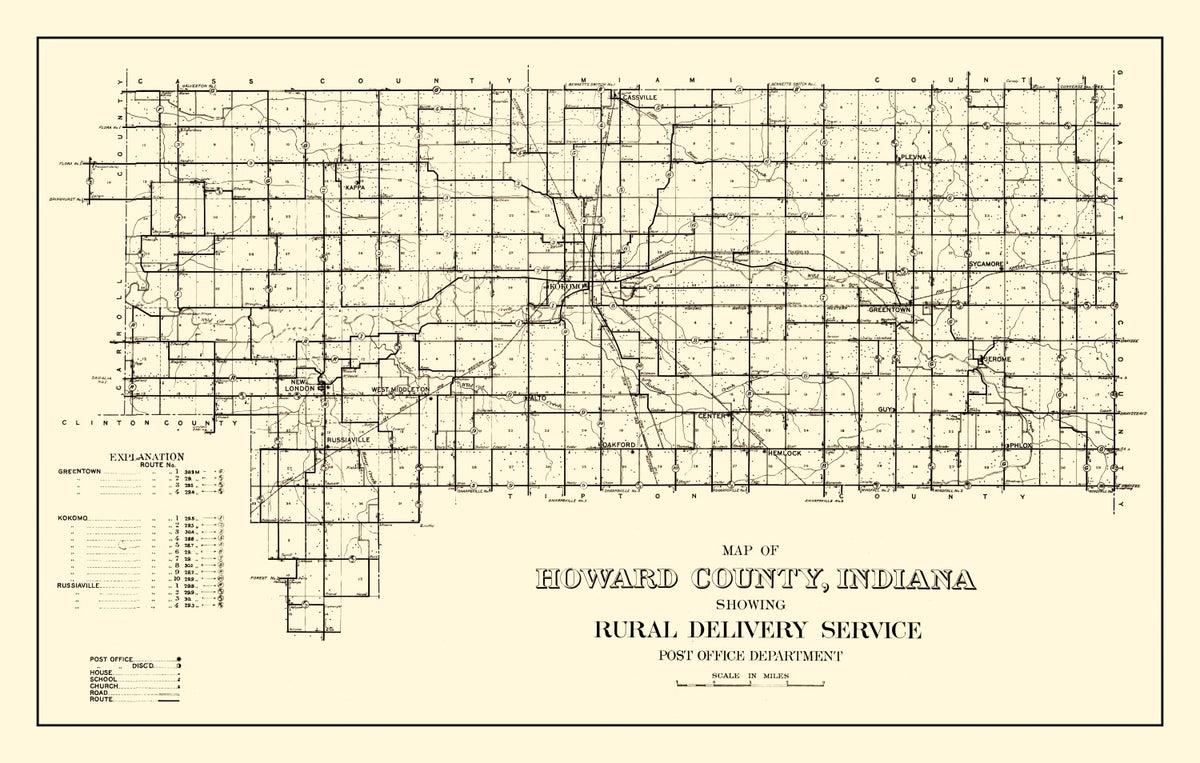 Preview of Vintage Map of Howard County, Indiana 1909