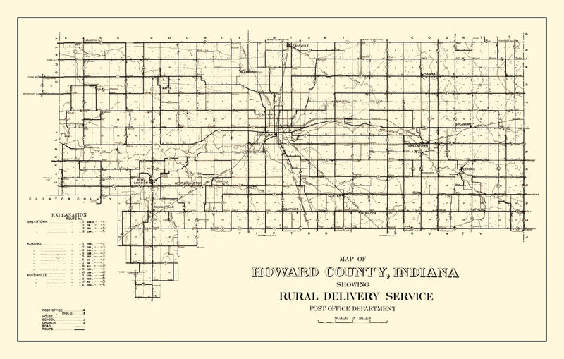 Size comparison using Vintage Map of Howard County, Indiana 1909