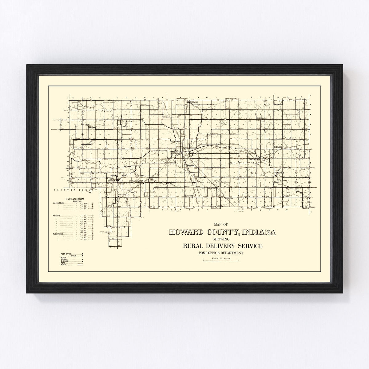 Howard County Vintage Map 1909