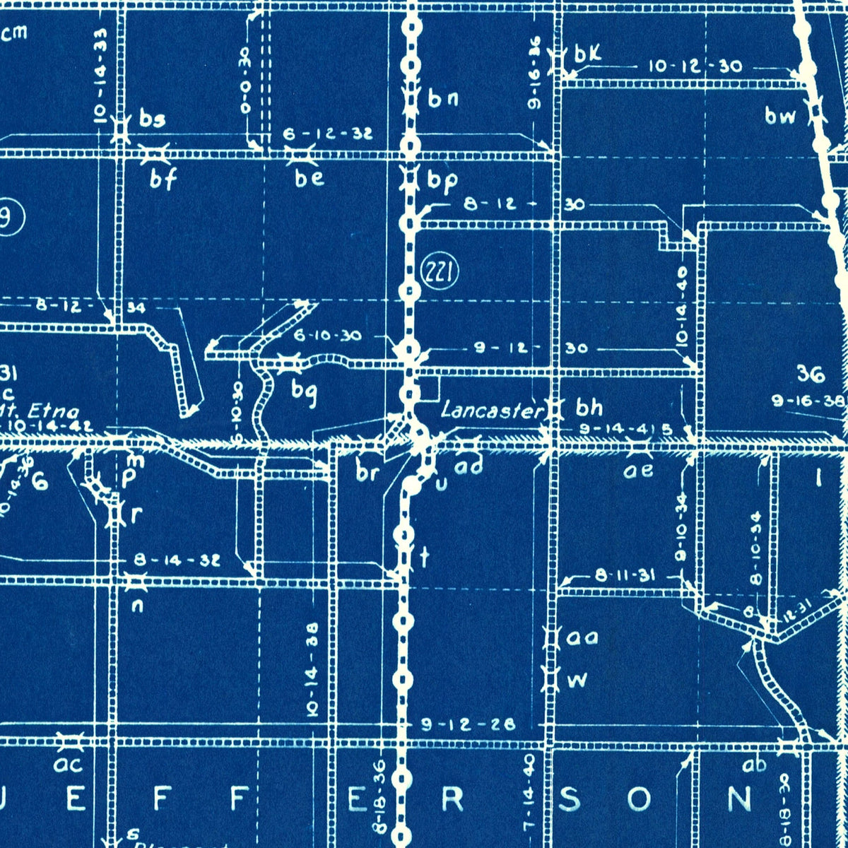 Restored historic details from the 1936 county map of Huntington County, Indiana