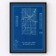 Huntington County Vintage Map 1936