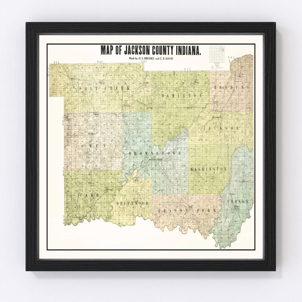 Jackson County Vintage Map 1917