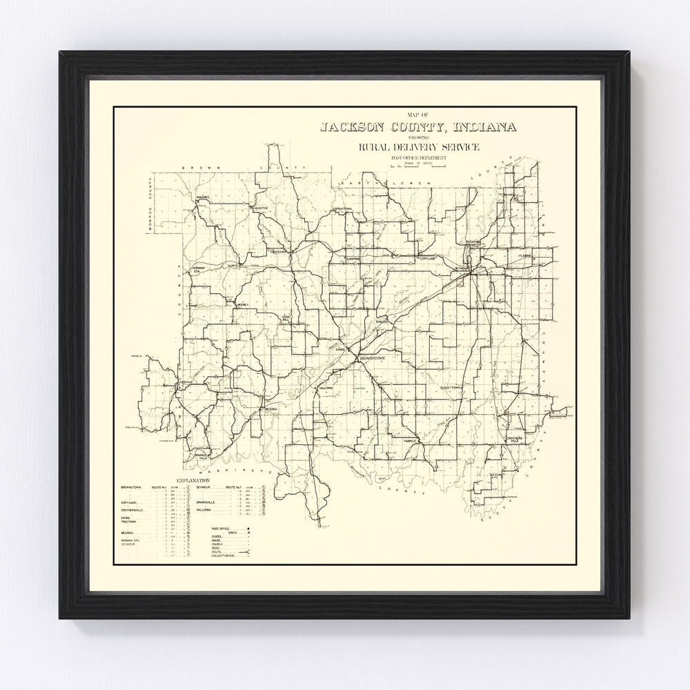 Jackson County Vintage Map 1910