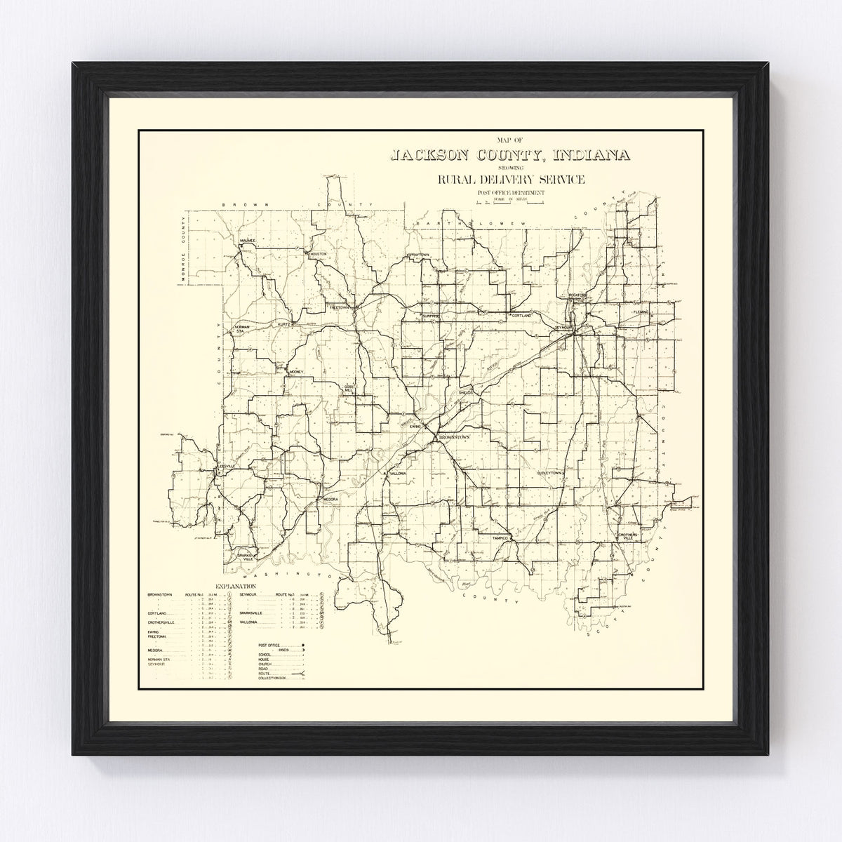 Jackson County Vintage Map 1910