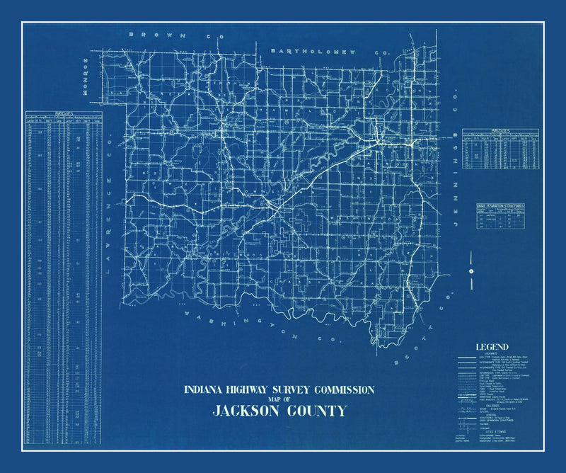 Size comparison using Vintage Map of Jackson County, Indiana 1936