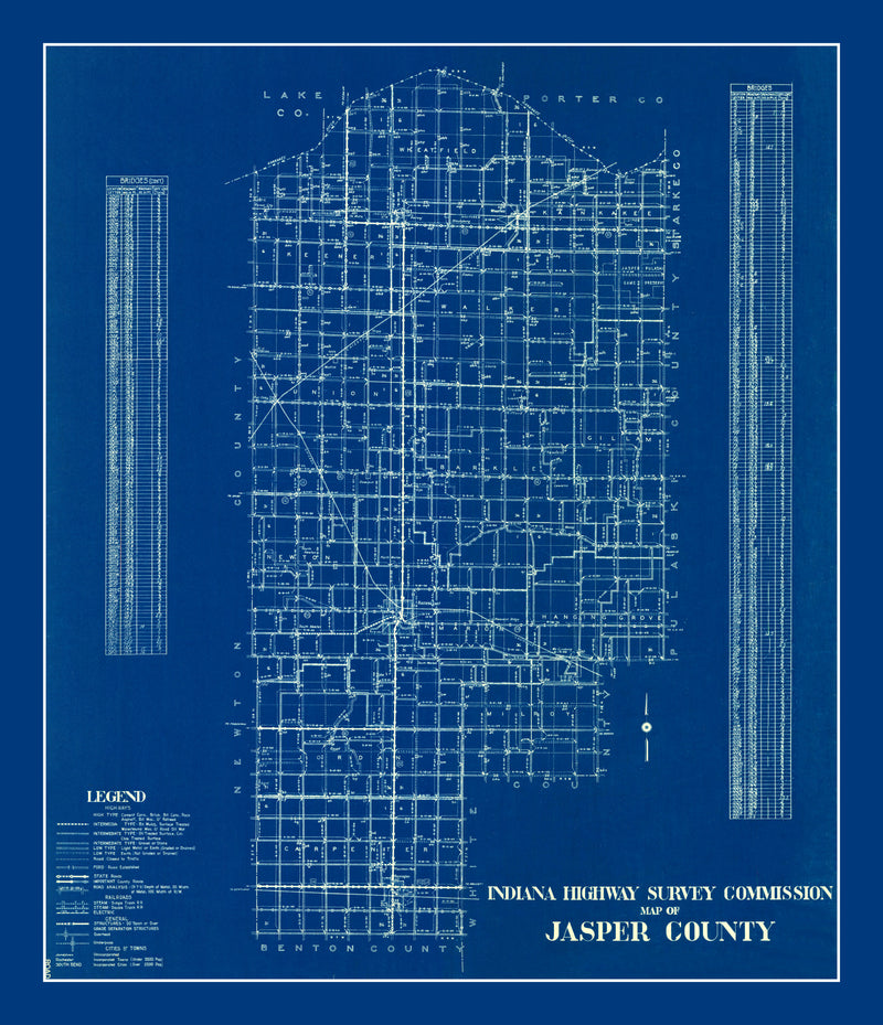 Size comparison using Vintage Map of Jasper County, Indiana 1936