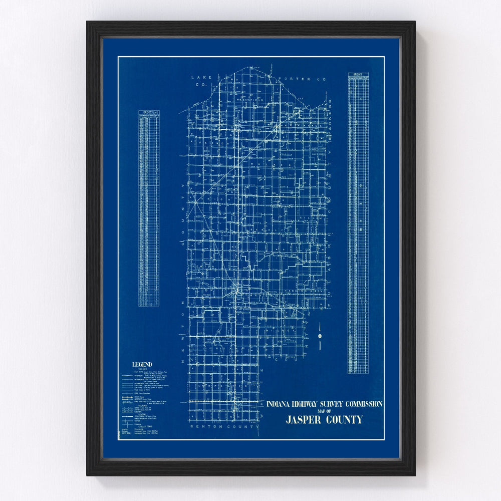 Jasper County Vintage Map 1936