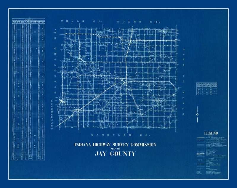 Size comparison using Vintage Map of Jay County, Indiana 1936
