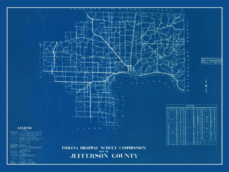 Size comparison using Vintage Map of Jefferson County, Indiana 1936