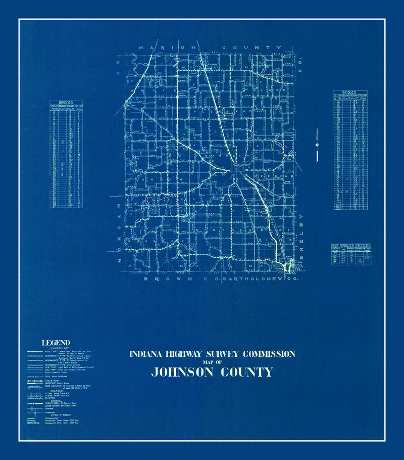 Size comparison using Vintage Map of Johnson County, Indiana 1936