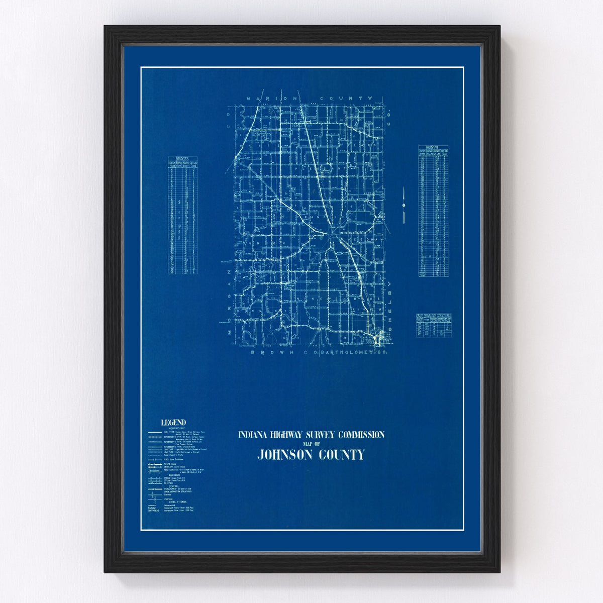 Johnson County Vintage Map 1936