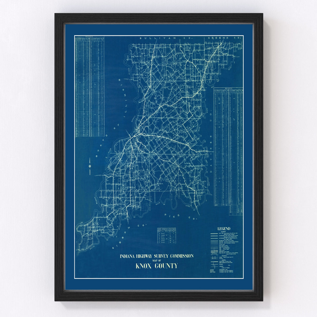 Knox County Vintage Map 1936