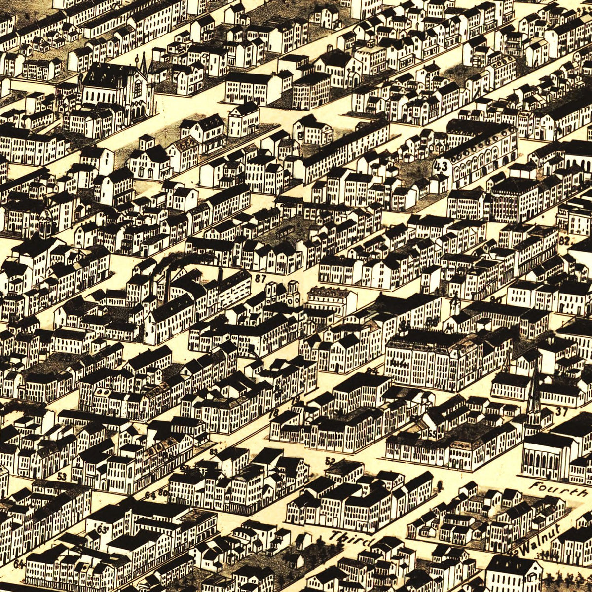 Restored historic details from the 1874 city map of Wilmington, Delaware