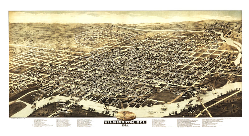 Size comparison using Vintage Map of Wilmington, Delaware 1874