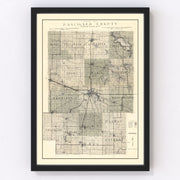 Kosciusko County Vintage Map 1933