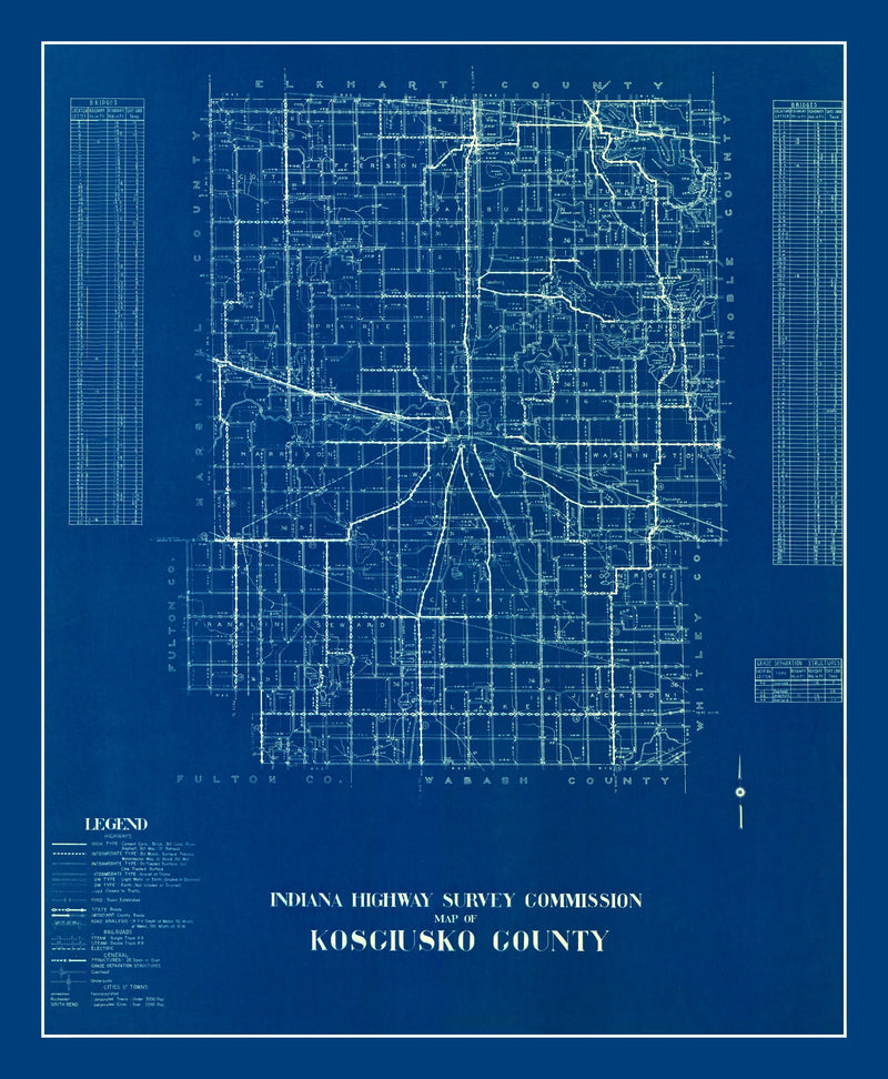 Size comparison using Vintage Map of Kosciusko County, Indiana 1936