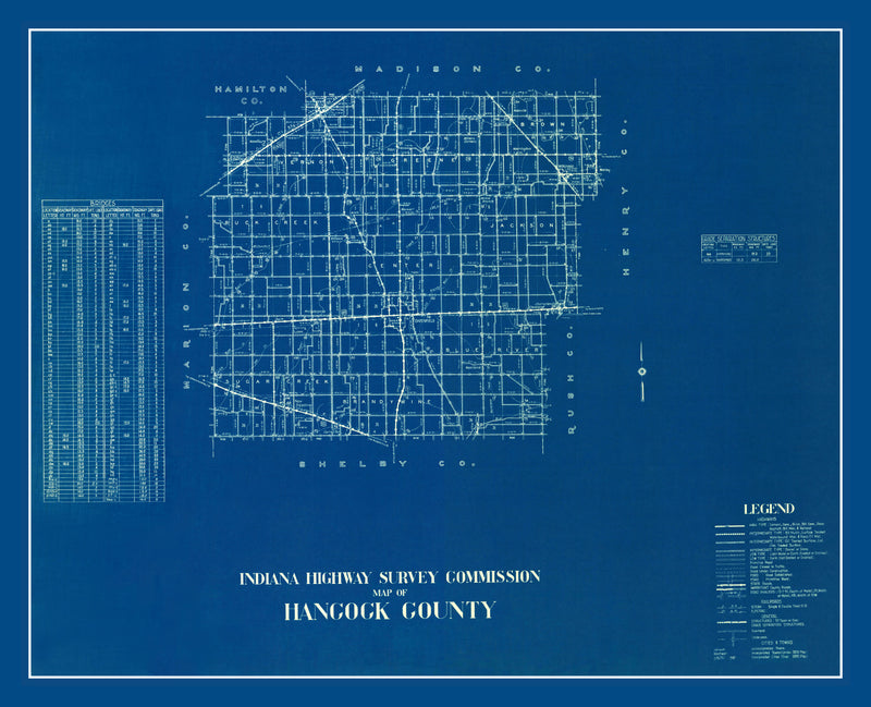 Size comparison using Vintage Map of Hancock County, Indiana 1936