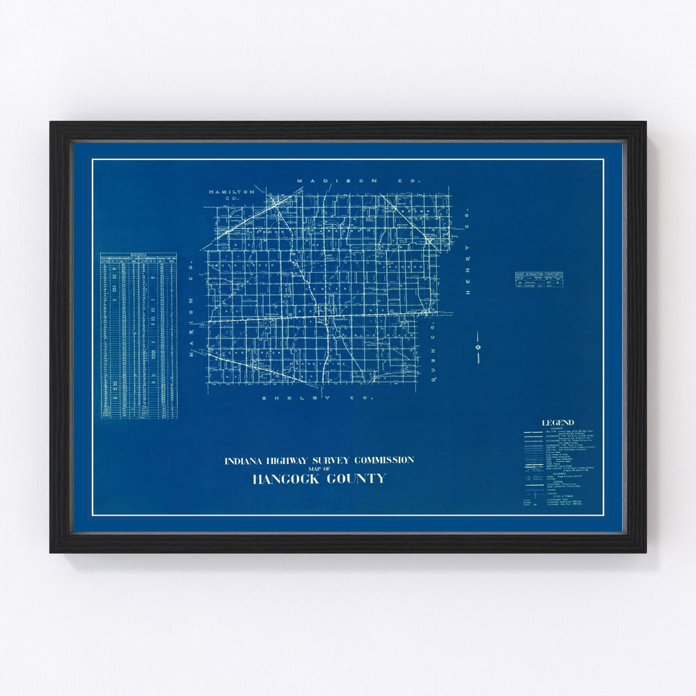 Hancock County Vintage Map 1936