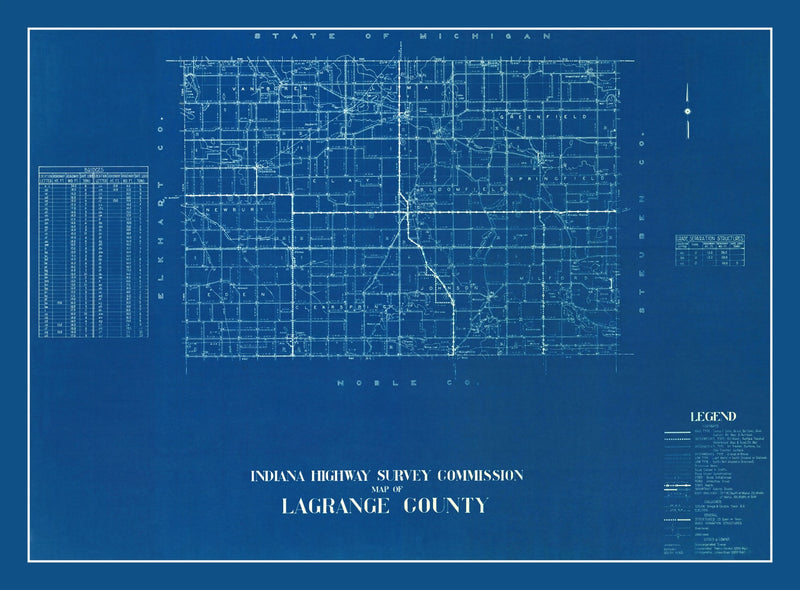 Size comparison using Vintage Map of LaGrange County, Indiana 1936