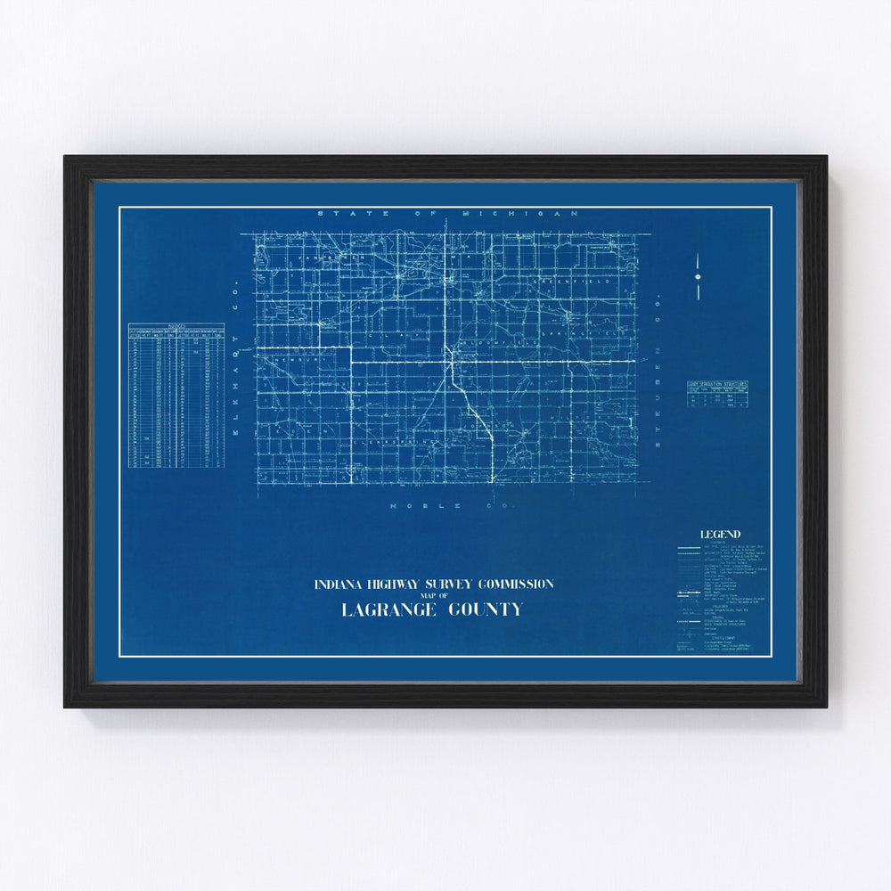 LaGrange County Vintage Map 1936