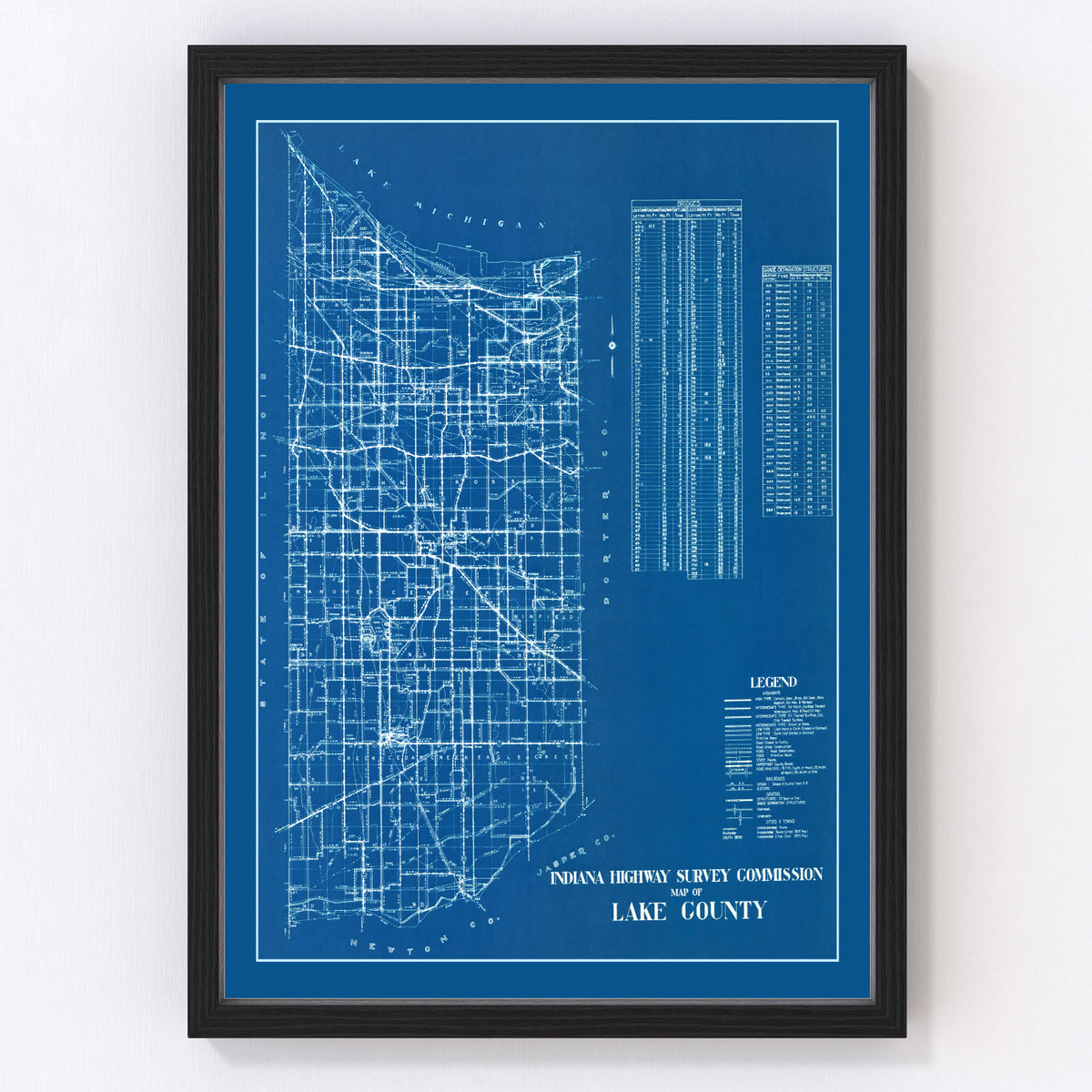 Lake County Vintage Map 1936