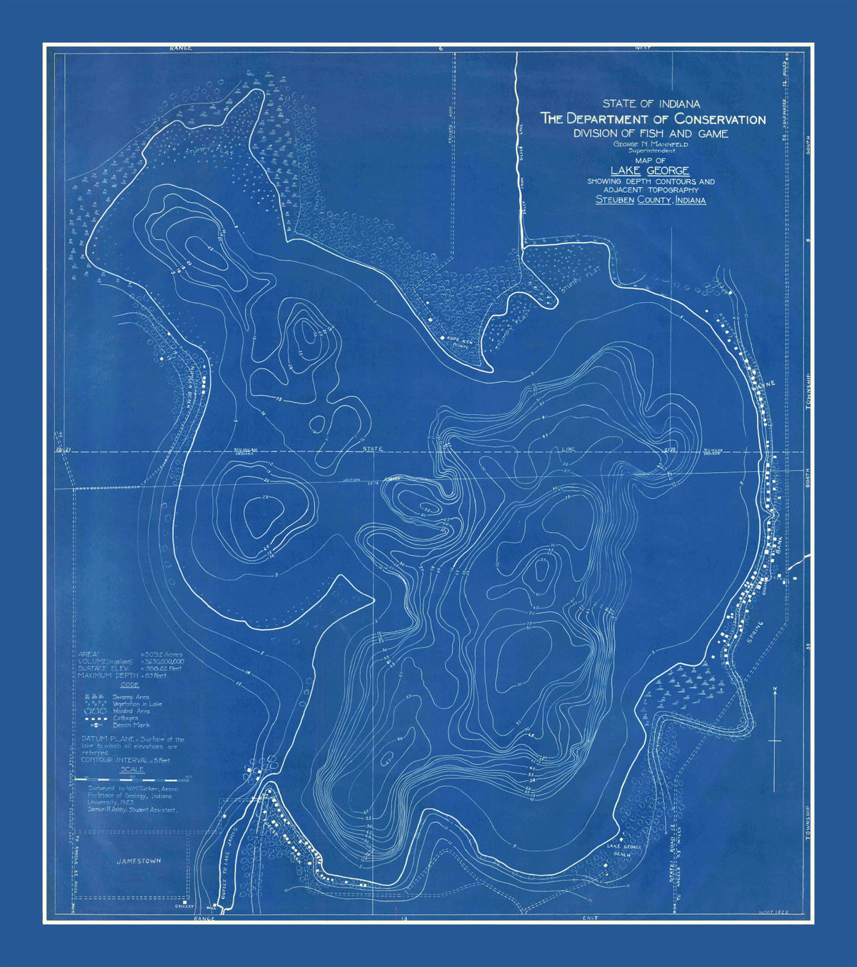 Preview of Vintage Lake George, IN Map 1923
