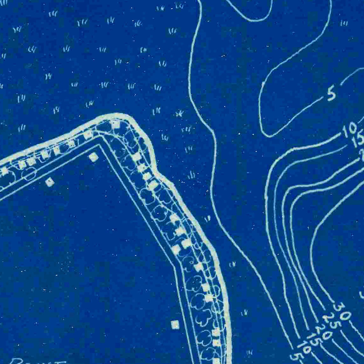 Restored historic details from the 1924 body of water map of County, Indiana