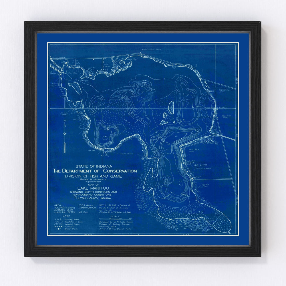 Lake Manitou Vintage Map 1924