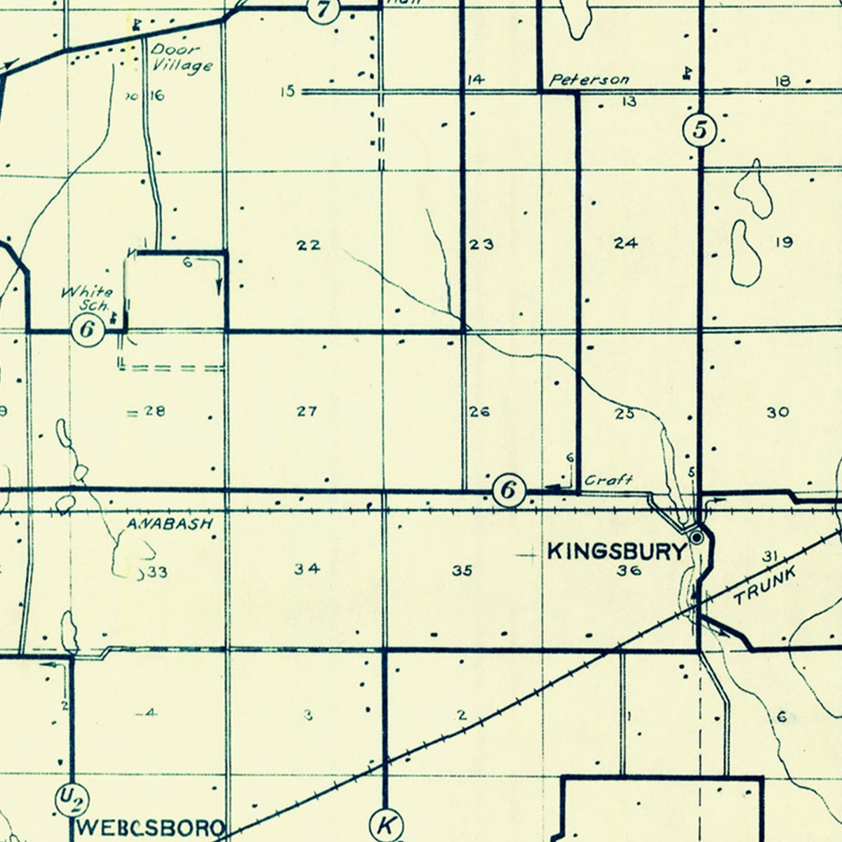 Restored historic details from the 1910 county map of LaPorte County, Indiana