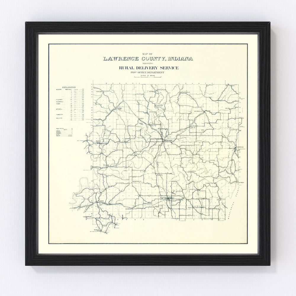 Lawrence County Vintage Map 1909
