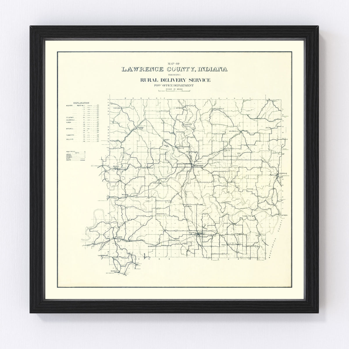 Lawrence County Vintage Map 1909